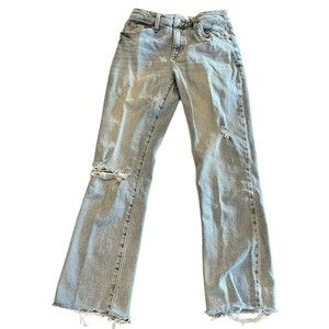 Pistola Lennon High Waist Ankle Raw Hem Distressed Blue Jeans 26 Womens
